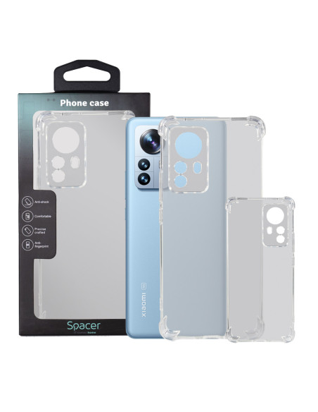 Husa Xiaomi 12 Pro Spacer, transparenta, grosime 1.5mm, protectie suplimentara antisoc la colturi, material flexibil TPU "SPPC-X