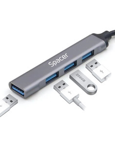 HUB extern SPACER, porturi USB:USB 3.0 X 1, USB 2.0 x 3,... 2