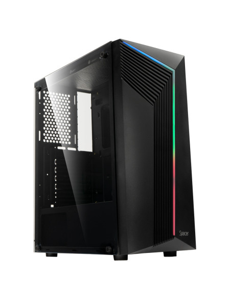 CARCASA SPACER - gaming, Middle Tower, ATX, "WARRIOR", fara sursa, sticla securizata, USB 2.0 x 2, USB 3.0 x 1, HD Audio x 2, PS