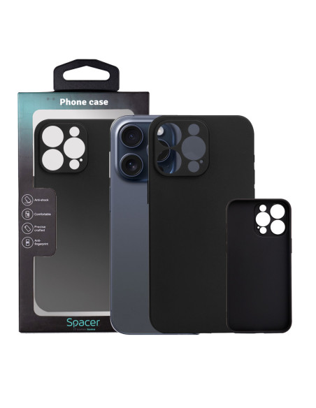 Husa Iphone 15 Pro Max Spacer, grosime 1.5mm, material flexibil TPU, negru "SPPC-AP-IP15PM-TPU"