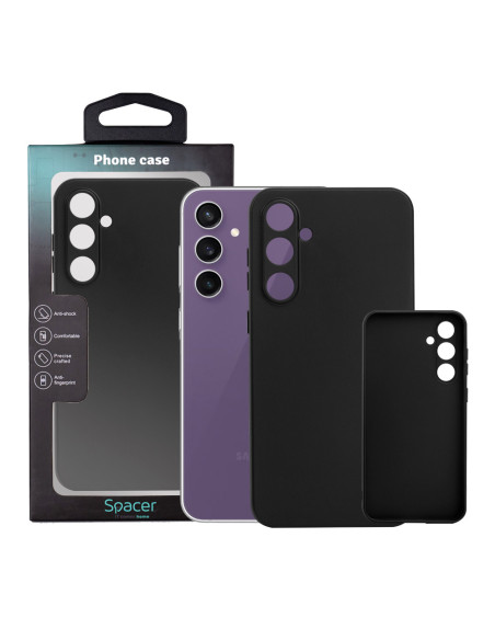 Husa Samsung Galaxy S23 FE Spacer, negru, grosime 1.5mm, material flexibil TPU "SPPC-SM-GX-S23FE-TPU"