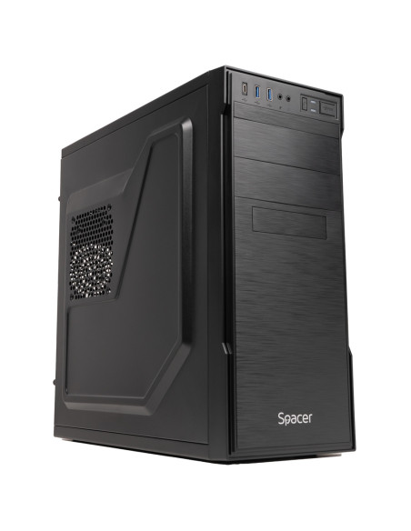 CARCASA SPACER - office, Middle Tower, ATX, "APOLLO", 500 (250W for 500 Desktop PC), USB 3.0 x 2, USB Type C x 1, HD Audio, blac