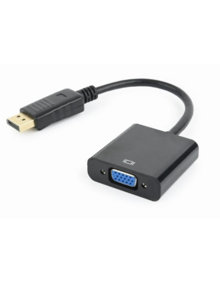 Adaptor video Spacer DisplayPort (T) la VGA (M), 10cm, rezolutie maxima Full HD (1920 x 1080) la 60Hz, negru, "SPVC-DPm-VGAf-FHD