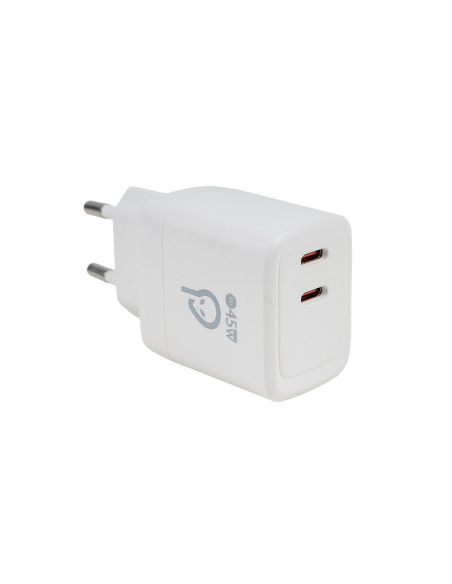 ALIMENTATOR retea SPACER Power Delivery, GaN, 2 x USB Type-C PD (max 45W) "SPAR-TYPECQ-03"
