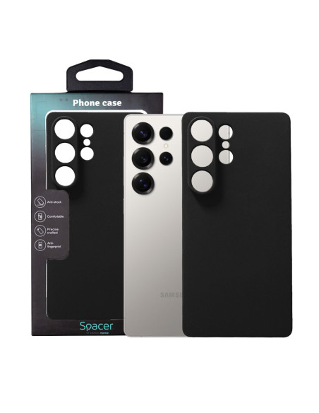 Husa Samsung Galaxy S25 Spacer, negru, grosime 1.5mm, material flexibil TPU "SPPC-SM-GX-S25-TPU"