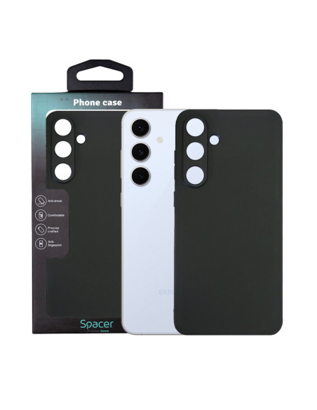 Husa Samsung Galaxy S24FE Spacer, negru, grosime 1.5mm, material flexibil TPU "SPPC-SM-GX-S24FE-TPU"