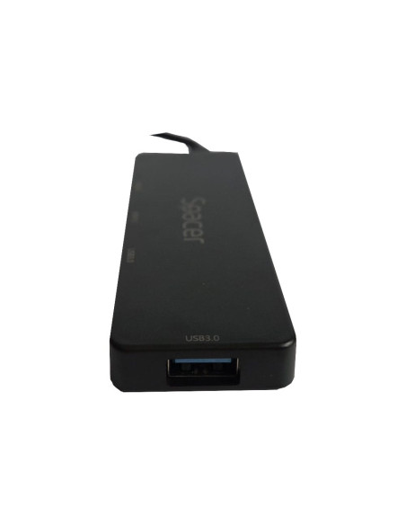 HUB extern SPACER, porturi USB:USB 3.0 X 4, 5V in (Type-C), conectare prin TYPE-C, cablu 15cm, ABS, , "SPHB-TYPEC-4U30-09"