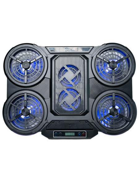STAND SPACER notebook 17" Gaming, grila ABS, 4x10cm LED fan 1400RPM, 2x7cm LED fan 2400RPM, 6 niv. Turatie , 7 trepte inaltime,
