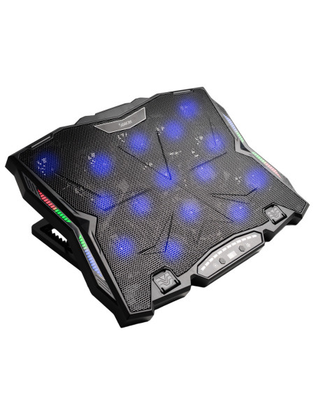 STAND SPACER notebook 17" Gaming, sita metal, 15x6cm LED fans,6 trepte turatie Max 2200RPM, 8 trepte inaltime,RGB 10 moduri, sup