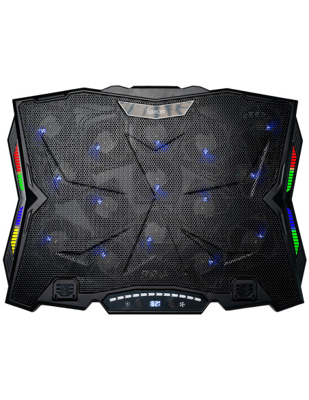 STAND SPACER notebook 17" Gaming, sita metal, 15x6cm LED fans,6 trepte turatie Max 2200RPM, 8 trepte inaltime,RGB 10 moduri, sup