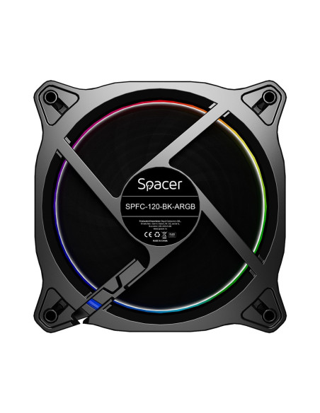 VENTILATOR SPACER PC 120x120x25 mm ARGB light diferite setari ale jocului de culori, posibilitate conectare fan hub, Hydraulic B
