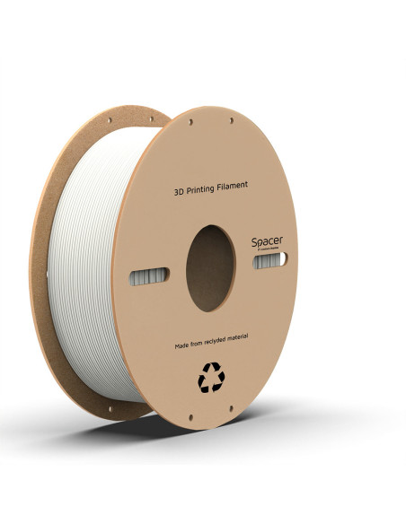 FILAMENT Spacer pt. imprimanta 3D - PLA, 1.75mm diamentru, 1Kg / bobina, aprox. 330m, topire 195-235 grC, white, "SPPF-3DP-PLA1.