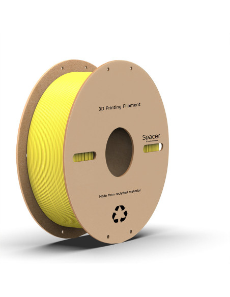 FILAMENT Spacer pt. imprimanta 3D - PLA, 1.75mm diamentru, 1Kg / bobina, aprox. 330m, topire 195-235 grC, yellow, "SPPF-3DP-PLA1