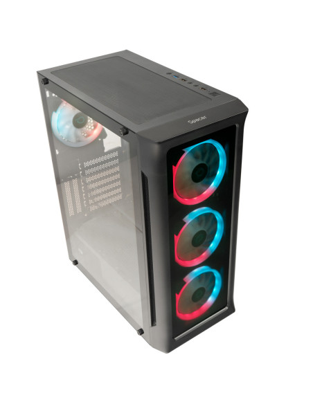 CARCASA SPACER - gaming, Middle Tower, ATX, "SHIELD", fara sursa, sticla securizata, fara ventilatoare, USB 3.0 x 1, USB 2.0 x 2