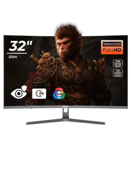 Monitor LED Gaming Curbat 32 inch OptimX MT32J, Full HD 1920x1020 VGA, HDMI, Slim, RGB Light "75256"