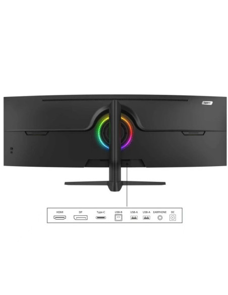 Monitor LED Gaming Curbat 49 inch OptimX MT49j, Double Full HD 3840 x 1080, 144Hz, 2x HDMI, 2x DisplayPort, No Frame, RGB Light
