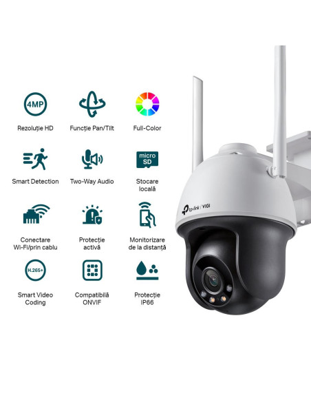Camere supraveghere IP TP-LINK TPL VIGI 4MP PAN/TILT NTW CAM 4MM C540W