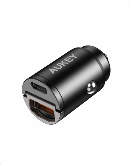 Alimentator Smartphone auto Aukey, CC-A3, 30W, fast charge, alimentare bricheta, 1 x USB-C, 1 x USB-A, negru, "LLTSN1017990" - 6