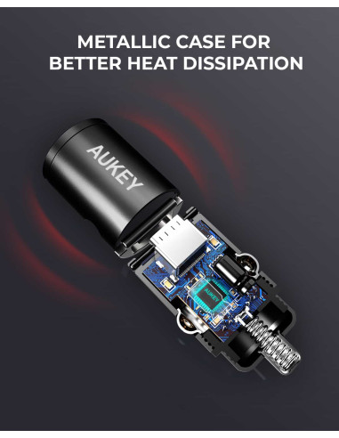 Alimentator Smartphone auto Aukey, CC-A3, 30W,...