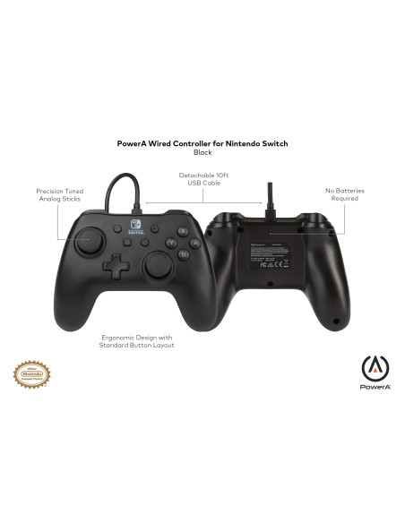 CONTROLLER PowerA, cu fir, pentru Nintendo Switch, negru, "1511370-02"
