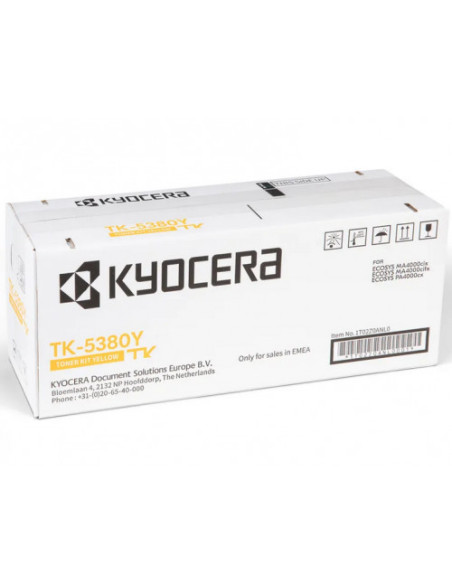 Toner Original Kyocera Yellow,TK-5380Y, pentru ECOSYS PA4000cx MA4000cix MA4000cifx, 10K, incl.TV 1.2 RON, "TK-5380Y"