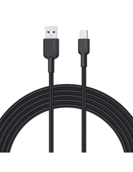 Cablu alimentare si date Aukey, USB Type-A (T) la USB Type-C (T), 1.8m, 480 Mbps, 60W, nylon, negru, "LLTSN1041439" -68932378588