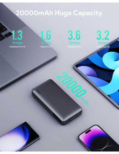 POWER BANK Aukey "PB-Y42" 20.000 mAh, 30W...