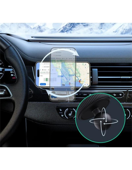 Alimentator Smartphone auto Aukey, HD-MC13, 15W, fast charge, suport prindere ventilatie, magnetic, alimentare prin UCB-C, 1 x U