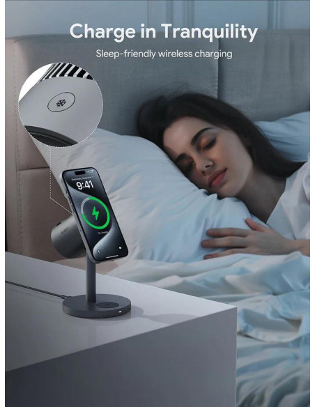 Statie de incarcare wireless Aukey, LC-MC311, 15W, fast charge, 1 x USB-C, negru, "LLTSEUN1049280" - 689323787418