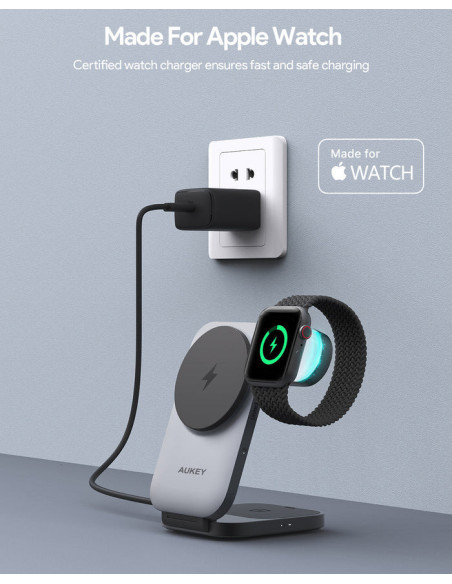 Statie de incarcare wireless Aukey, LC-MC312 (EU), 15W, fast charge, 1 x USB-C, negru, "LLTSEUN1049283" - 689323787432