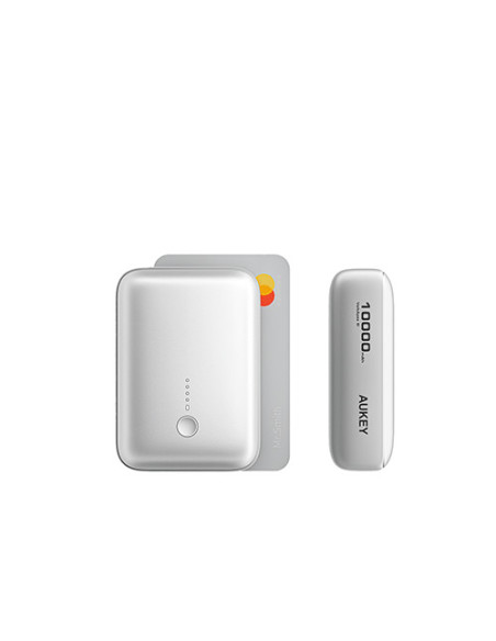 POWER BANK Aukey 10.000 mAh, 20W two-way incarcare rapida, 1 x USB-C, 1 x USB-A, 180g, alb, "LLTSN1053139" - 689323788293