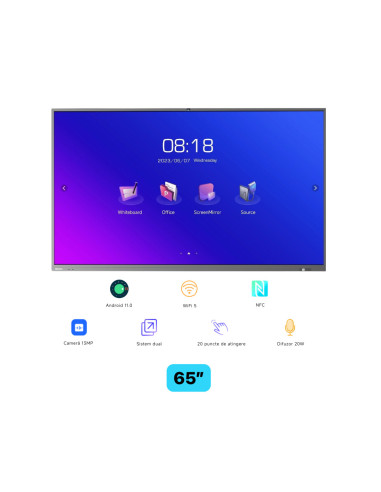 Ecran interactiv HORION 65M5APro, 65 inch, 8GB...