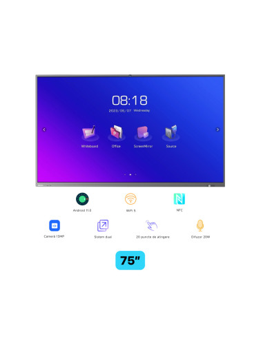 Ecran interactiv HORION 75M5APro, 75 inch, 8GB...