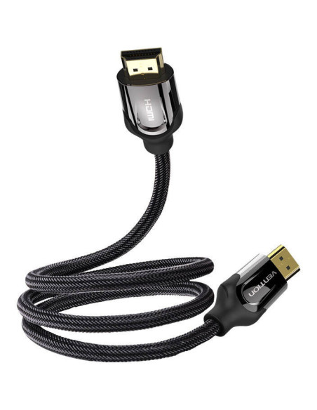 Cablu video Vention,HDMI(T) la HDMI(T),1m, rez max 4K 60Hz/1080p 60Hz,conectori auriti,cupru placat cu argint,invelis PVC si nyl