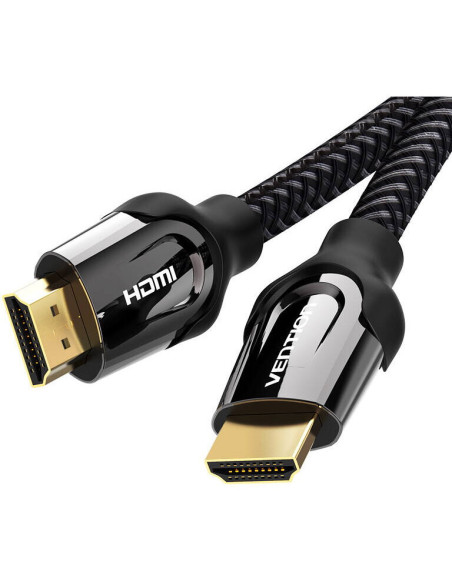 Cablu video Vention,HDMI(T) la HDMI(T),1m, rez max 4K 60Hz/1080p 60Hz,conectori auriti,cupru placat cu argint,invelis PVC si nyl