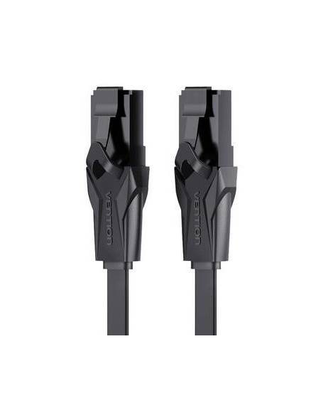 Patch Cord UTP Vention, Cat. 6, 2m, flat cable, conductor cupru - aluminiu, viteza max transfer 1 Gbps, invelis PVC, negru, "IBA