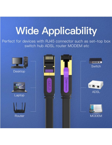 Patch Cord STP Vention, Cat. 7, 20m, flat...