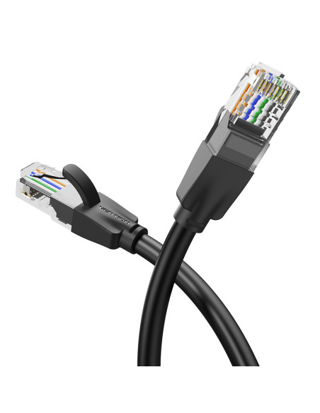 Patch cord UTP Vention, Cat. 6, RJ-45 (T) la RJ-45 (T), 1.5m, AWG 26, 1000Mbps, negru, "IBEBG" - 6922794741058