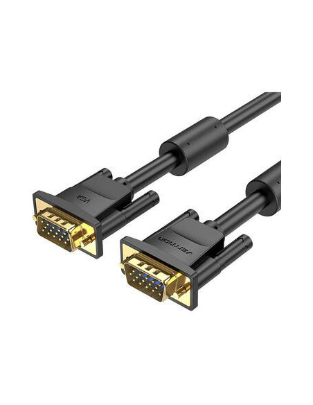Cablu video Vention, VGA(T) la VGA(T), 3m, rezolutie maxima 1080p la 60 Hz, conectori auriti, cupru, invelis PVC, filtre de feri