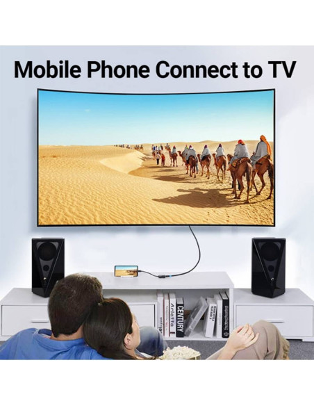 Adaptor video Vention, USB Type-C(T) la HDMI(M), 0.15m, rezolutie maxima 4K la 30Hz, conectori auriti, invelis PVC si ABS, negru