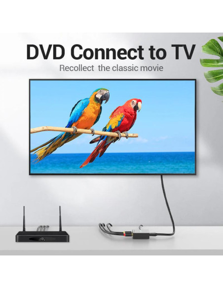 Convertor video Vention, HDMI (M) la RCA (M), switch 1080p/720, alimentare prin miniUSB-B inclus, carcasa metalica, conectori au