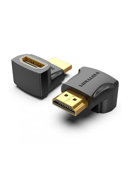 Adaptor video Vention, HDMI(T) la HDMI(M), rezolutie maxima 4K la 60Hz, conectori auriti, unghi 270 grade, invelis PVC, negru, "
