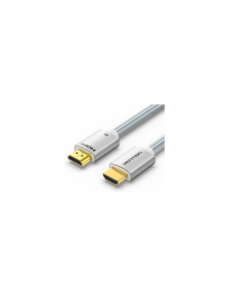 Cablu video Vention, HDMI(T) la HDMI(T), 1.5m, rezolutie 8K la 60Hz/4K la 120Hz, PVC si braided, argintiu, "ALCIG" - 69227947540
