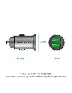 Alimentator SmartPhone Auto Vention, 18W, 2 x USB-A(M),...