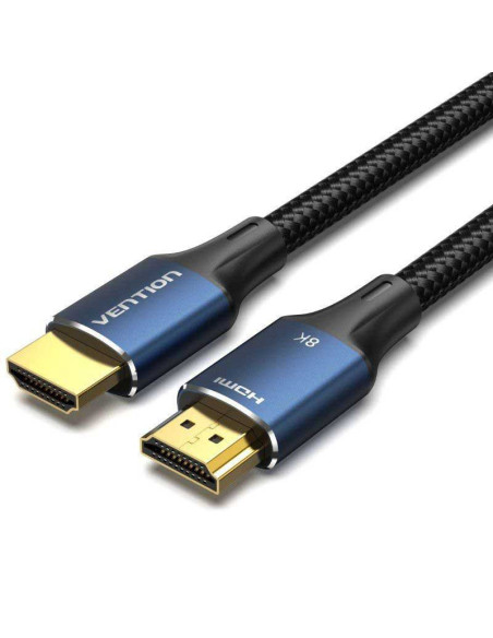 Cablu video Vention, HDMI(T) la HDMI(T), 1.5m, rezolutie maxima 8K la 60Hz/4K la 120Hz, conectori auriti, cupru/argint, bumbac b