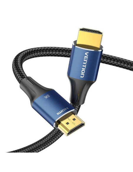 Cablu video Vention, HDMI(T) la HDMI(T), 1.5m, rezolutie maxima 8K la 60Hz/4K la 120Hz, conectori auriti, cupru/argint, bumbac b