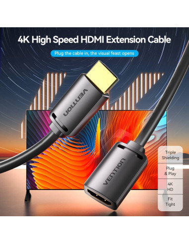 Cablu video prelungitor Vention, HDMI(M) la...