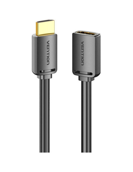 Cablu video Vention, HDMI(T) la HDMI(M), 1.5m, rezolutie maxima 4K la 60Hz, conectori auriti, cupru, invelis PVC, negru, "AHCBG"
