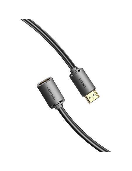 Cablu video Vention, HDMI(T) la HDMI(M), 1.5m, rezolutie maxima 4K la 60Hz, conectori auriti, cupru, invelis PVC, negru, "AHCBG"