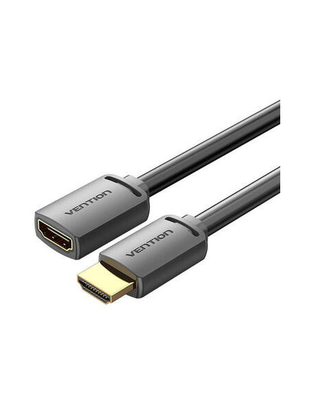 Cablu video Vention, HDMI(T) la HDMI(M), 2m, rezolutie maxima 4K la 60Hz, conectori auriti, cupru, invelis PVC, negru, "AHCBH" -